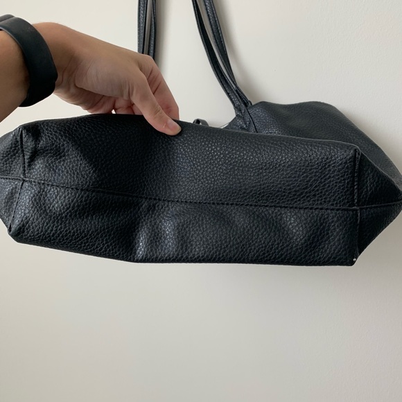 BCBG Black Leather Purse/Tote - Picture 4 of 8